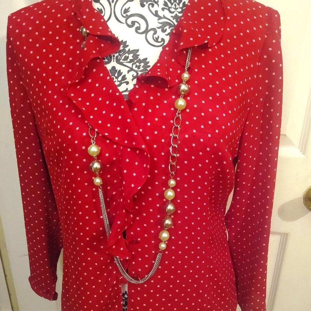 Liz Claiborne ruffled dress top size 4